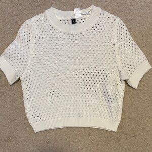 Chic White Mesh Crop Top